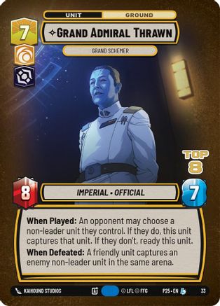 Image of Grand Admiral Thrawn - Grand Schemer (Top 8) (33) - Organized Play Promos