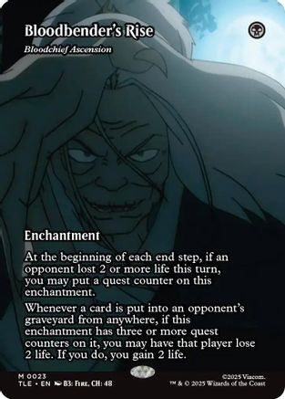 Image of Bloodbender's Rise - Bloodchief Ascension (Borderless) (TLE-023) - Avatar: The Last Airbender: Eternal-Legal Foil