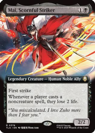 Image of Mai, Scornful Striker (Extended Art) (TLA-374) - Avatar: The Last Airbender
