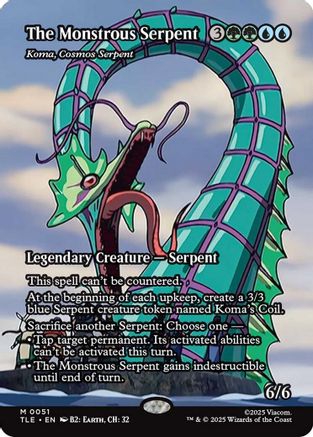Image of The Monstrous Serpent - Koma, Cosmos Serpent (Borderless) (TLE-051) - Avatar: The Last Airbender: Eternal-Legal