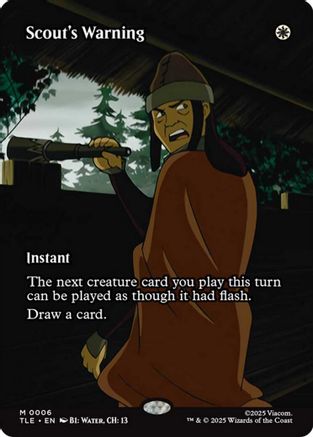 Image of Scout's Warning (Borderless) (TLE-006) - Avatar: The Last Airbender: Eternal-Legal