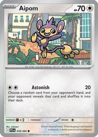 Image of Aipom 078  - Reverse Holofoil ME02 Phantasmal Flames - Common
