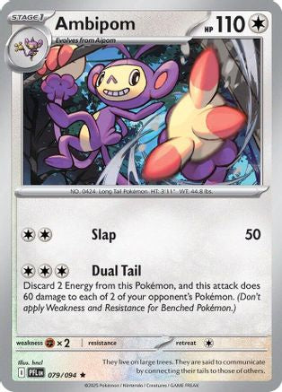 Image of Ambipom 079/094  - Holofoil ME02 Phantasmal Flames - Rare