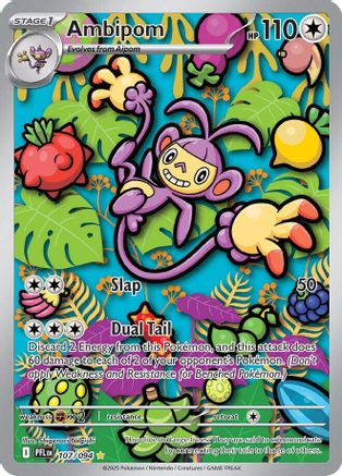 Image of Ambipom 107/094  - Holofoil ME02 Phantasmal Flames - Illustration Rare