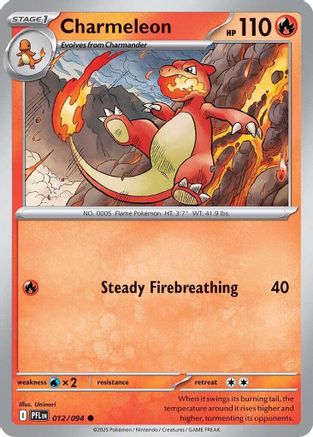 Image of Charmeleon 012  - Reverse Holofoil ME02 Phantasmal Flames - Common