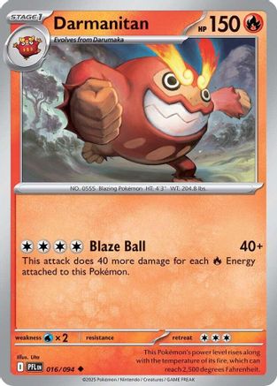Image of Darmanitan 016  - Reverse Holofoil ME02 Phantasmal Flames - Uncommon