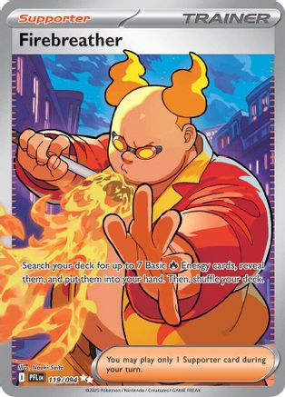 Image of Firebreather 119/094  - Holofoil ME02 Phantasmal Flames - Ultra Rare