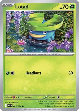 Image of Lotad 005  ME02 Phantasmal Flames - Common