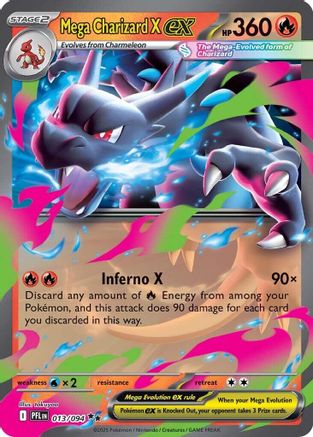 Image of Mega Charizard X ex 013/094  - Holofoil ME02 Phantasmal Flames - Double Rare