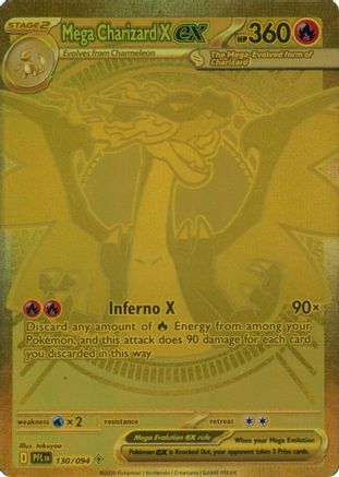 Image of Mega Charizard X ex 130/094  - Holofoil ME02 Phantasmal Flames - Mega Hyper Rare