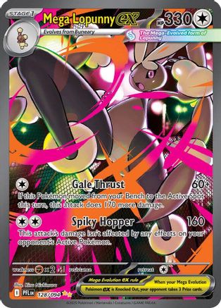 Image of Mega Lopunny ex 128/094  - Holofoil ME02 Phantasmal Flames - Special Illustration Rare