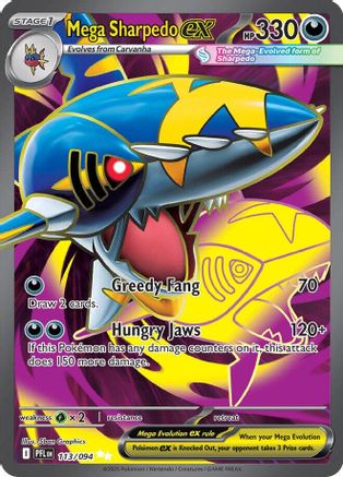 Image of Mega Sharpedo ex 113/094  - Holofoil ME02 Phantasmal Flames - Ultra Rare