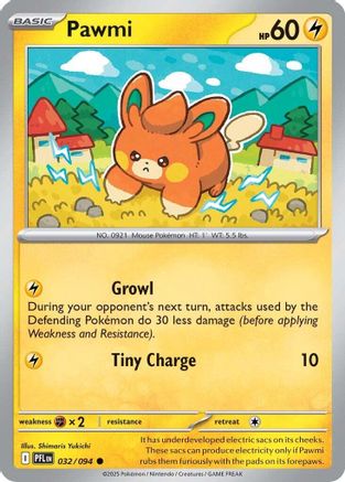 Image of Pawmi 032  ME02 Phantasmal Flames - Common