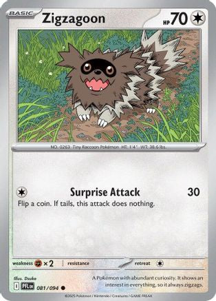 Image of Zigzagoon 081  ME02 Phantasmal Flames - Common