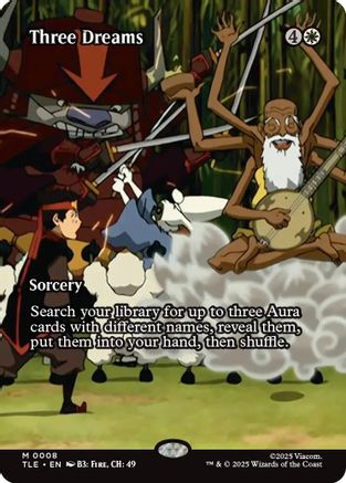 Image of Three Dreams (Borderless) (TLE-008) - Avatar: The Last Airbender: Eternal-Legal Foil