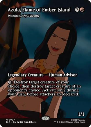 Image of Azula, Flame of Ember Island - Diaochan, Artful Beauty (Borderless) (TLE-027) - Avatar: The Last Airbender: Eternal-Legal Foil