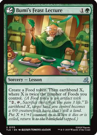 Image of Bumi's Feast Lecture (TLE-133) - Avatar: The Last Airbender: Eternal-Legal Foil