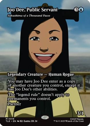 Image of Joo Dee, Public Servant - Sakashima of a Thousand Faces (Borderless) (TLE-018) - Avatar: The Last Airbender: Eternal-Legal