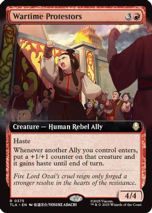 Image of Wartime Protestors (Extended Art) (TLA-375) - Avatar: The Last Airbender Foil