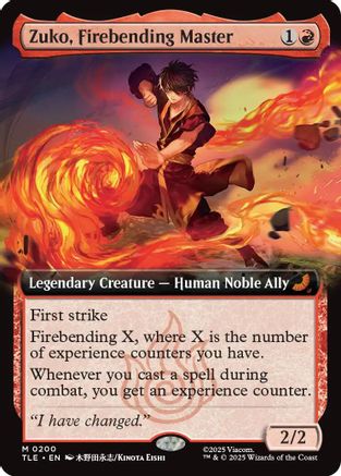 Image of Zuko, Firebending Master (Extended Art) (TLE-200) - Avatar: The Last Airbender: Eternal-Legal Foil