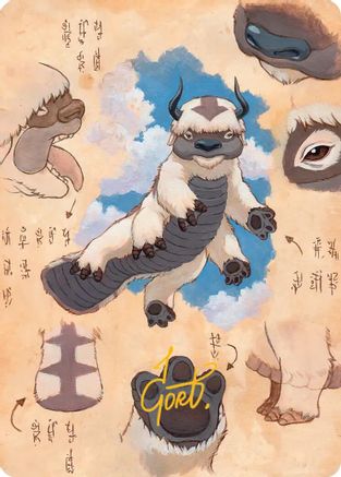 Image of Appa, Steadfast Guardian Art Card (Gold-Stamped Signature) (ASTLA-032) - Art Series: Avatar: The Last Airbender