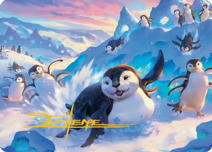 Image of Otter-Penguin Art Card (Gold-Stamped Signature) (ASTLA-004) - Art Series: Avatar: The Last Airbender
