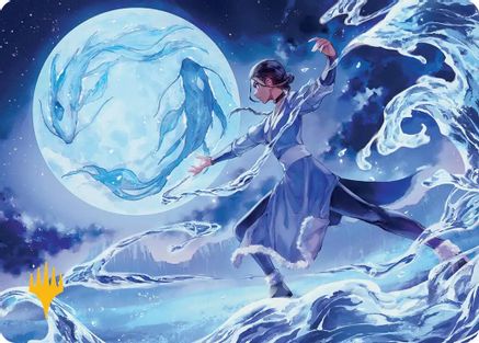 Image of Waterbender Ascension Art Card (Gold-Stamped Planeswalker Symbol) (ASTLA-006) - Art Series: Avatar: The Last Airbender