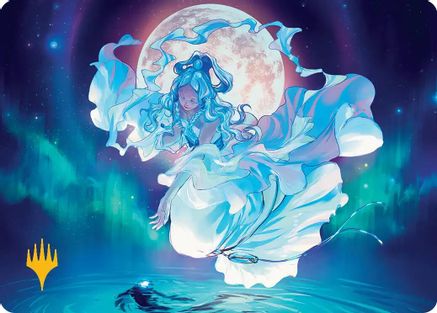 Image of Yue, the Moon Spirit Art Card (Gold-Stamped Planeswalker Symbol) (ASTLA-007) - Art Series: Avatar: The Last Airbender
