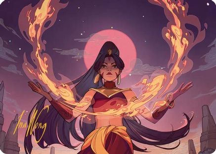 Image of Firebending Student Art Card (Gold-Stamped Signature) (ASTLA-044) - Art Series: Avatar: The Last Airbender