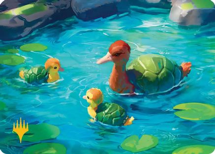 Image of Turtle-Duck Art Card (Gold-Stamped Planeswalker Symbol) (ASTLA-018) - Art Series: Avatar: The Last Airbender