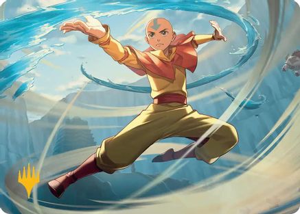 Image of Aang, Swift Savior Art Card (Gold-Stamped Planeswalker Symbol) (ASTLA-020) - Art Series: Avatar: The Last Airbender