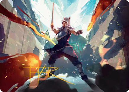 Image of Sokka, Tenacious Tactician Art Card (Gold-Stamped Signature) (ASTLA-023) - Art Series: Avatar: The Last Airbender