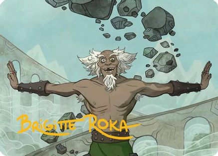 Image of Bumi, Unleashed Art Card (Gold-Stamped Signature) (ASTLA-046) - Art Series: Avatar: The Last Airbender