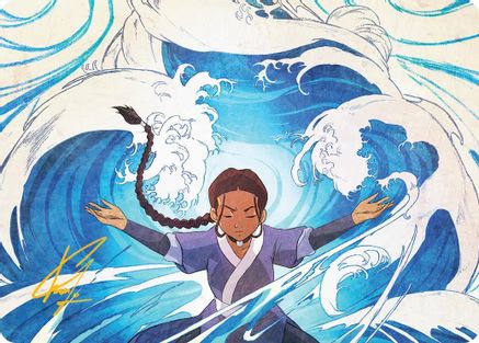 Image of Katara, Water Tribe's Hope Art Card (Gold-Stamped Signature) (ASTLA-048) - Art Series: Avatar: The Last Airbender