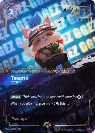 Image of Teemo - Scout (GG EZ) (197b/298) - Riftbound Organized Play Promotional Cards Foil