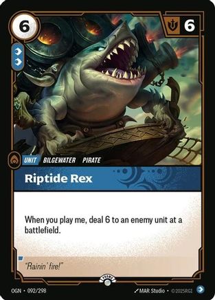 Image of Riptide Rex (092/298) - Riftbound Organized Play Promotional Cards Foil