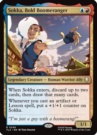 Image of Sokka, Bold Boomeranger (PRE-240) - Prerelease Cards Foil