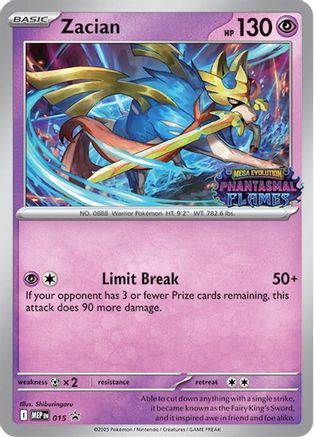 Image of Zacian (Prerelease) 015  - Holofoil ME Mega Evolution Promo - Promo