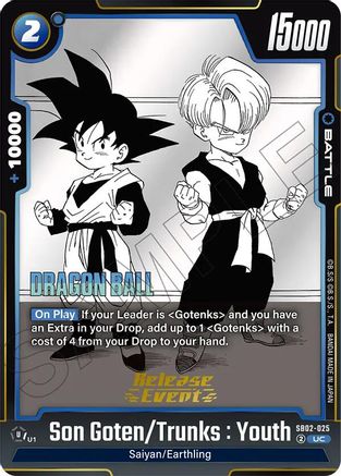 Image of Son Goten/Trunks : Youth (SB02-025) - Manga Booster 02 Release Event Cards Holofoil