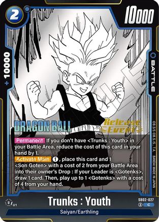 Image of Trunks : Youth (SB02-027) - Manga Booster 02 Release Event Cards Holofoil