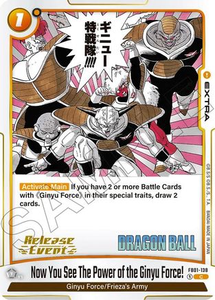 Image of Now You See The Power of the Ginyu Force! (FB01-138) - Manga Booster 02 Release Event Cards Holofoil