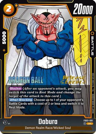 Image of Dabura - FB03-081 (FB03-081) - Manga Booster 02 Release Event Cards Holofoil