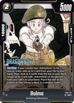 Image of Bulma - FB07-115 (FB07-115) - Manga Booster 02 Release Event Cards Holofoil