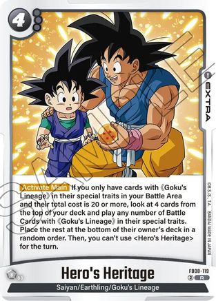Image of Hero's Heritage (FB08-119) - Saiyans Pride Holofoil