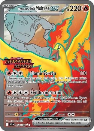 Image of Team Rocket's Moltres ex 208/182  - Holofoil Miscellaneous Cards & Products - Double Rare