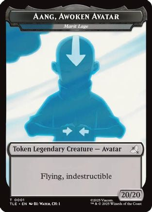 Image of Aang, Awoken Avatar - Marit Lage // Treasure Double-Sided Token (TLE-1 // 22) - Avatar: The Last Airbender: Eternal-Legal Foil