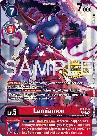 Image of Lamiamon (Championship 25-26 Season 2 Tamers Pack) (BT21-025) - World Convergence Foil