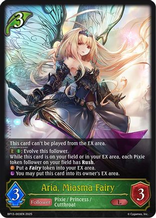 Image of Aria, Miasma Fairy (BP13-003EN) - BP13 Dominion of Darkness