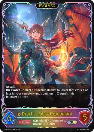 Image of Drache, Fiery Dragonlord (Evolved) (SL) (BP13-SL13EN) - BP13 Dominion of Darkness