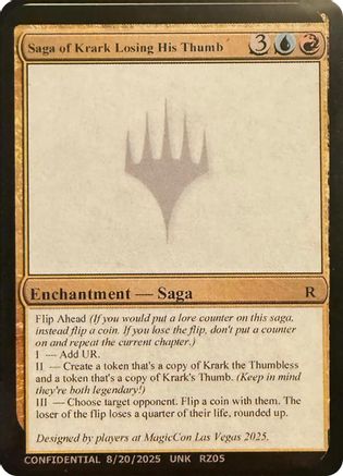 Image of Saga of Krark Losing His Thumb (-) - Un-Known Event Playtest Cards